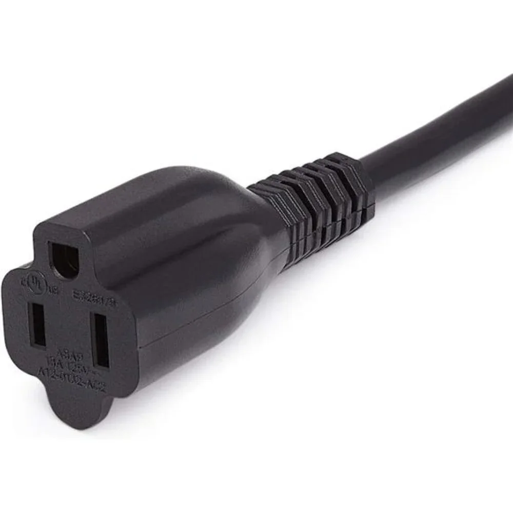Indoor Extension Cord, 13 Amps, 125V, 10 Foot, Black - Pack of 2